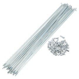 A ABSOPRO 36 Set 13G Bicycle Spokes 269mm Bike Wheel Spokes Galvanized Carbon Steel Silver Tone