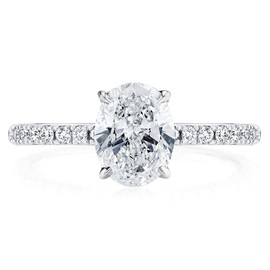 Bo.Dream 2ct Oval Cut Cubic Zirconia CZ Engagement Ring Rhodium Plated Sterling Silver Size 6.5