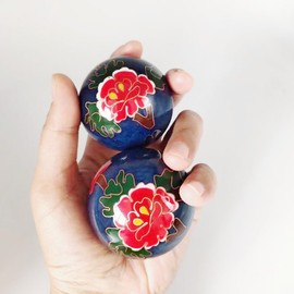 QINGZHENG-1.97Inch Chinese Health Balls with Chimes Baoding Balls for Hand Therapy, Exercise, and Stress Relief(2 Pcs Blue)