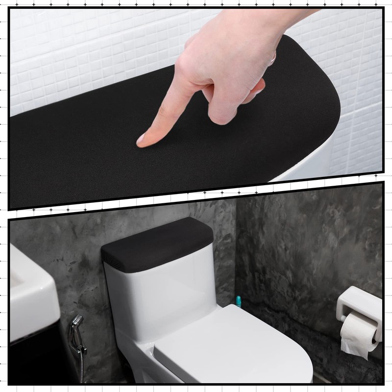 Hoolerry 4 Pcs Toilet Tank Lid Cover Universal Back of
