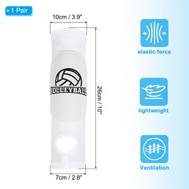 PATIKIL Volleyball Arm Sleeves, 1 Pair Passing Forearm Sleeve with Protection Pads Thumbhole Volleyball Arm Pads for Youth Teenagers Men Women, White