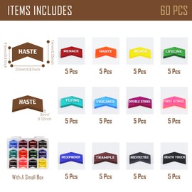 FIGURESLAB 60Pcs MTG Abilities Keyword Tokens with Box, Color Coded MTG Creature Stats Buff Tokens for Magic The gatering, Compatible with TCG, CCG Magic Card Games Accessories