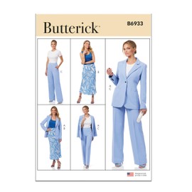 Butterick Misses' Semi-Fitted Jacket, A-line Skirt and Pants Sewing Pattern Kit, Design Code B6933, Sizes 8-10-12-14-16