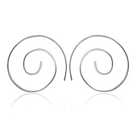 Sterling Silver Spiral Hook On Earrings, Threader No Post Ear Wires, Hang Charms