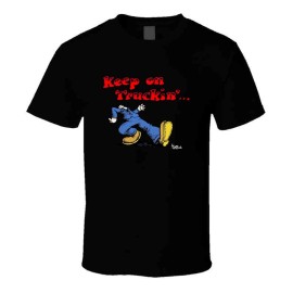 AlStyle Apparel Keep On Truckin' Retro Robert Crumb Vintage T Shirt - Vintage Unisex, Large