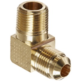Eaton Weatherhead 49X6X6 Brass CA360 SAE 45 Degree Flare, 90 Degree Elbow, 3/8" NPT Male x 3/8" SAE Male