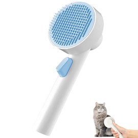 Cepillo autolimpiable para perros con pelo largo y corto, herramienta de aseo 2 en 1, suave y con diseño de pastel redondo, ideal para perros, gatos, 