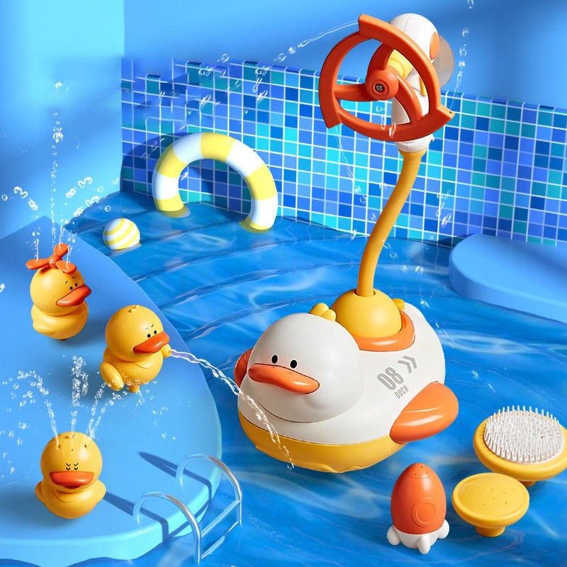 Spraying Duck Bath Toy Cute Shape Plastic Waterproof Electric Spray