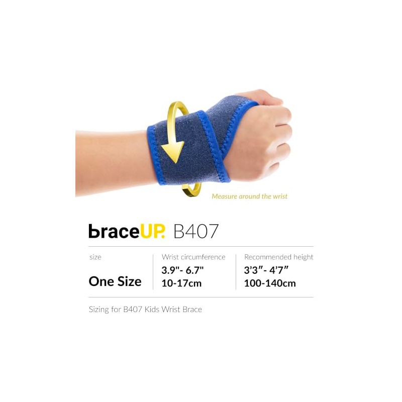 BraceUP Kids Wrist Support – Adjustable Wrap for Left or