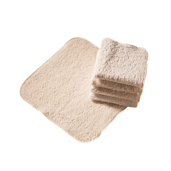 von Ocker und Rot | Bio-Baumwollfrottee-Waschlappen creme im Set (5