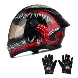 Children's Full Face Motorcycle Helmet Motocross Dirt Bike ATV BMX Go Kart Offroad 4 Wheel for Boys and Girls with Sun Visor DOT/ECE Approval E, L = 51-52 cm