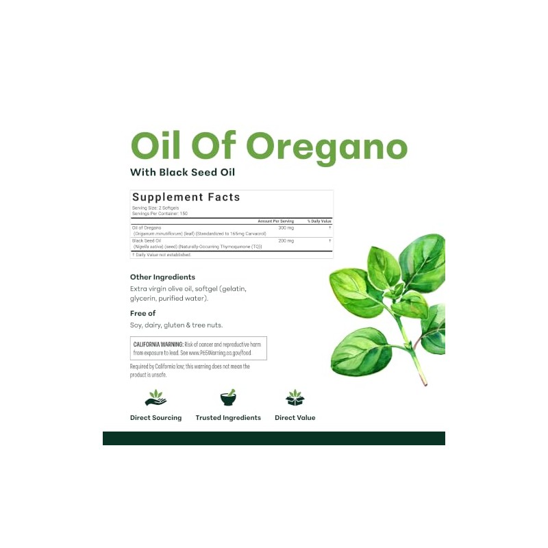Micro Ingredients Aceite de orégano con aceite de semilla negra,