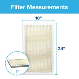 Filtrete 18x24x1 Air Filter, MPR 300, MERV 5, Clean Living Basic Dust 3-Month Pleated 1-Inch Air Filters, 6 Filters