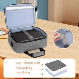 LUXJA Carrying Case Compatible with Canon PIXMA TR150 Wireless Portable Printer, Bag Compatible with Canon TR150 Ink Cartridge and Accessories, Gray (BAG ONLY)