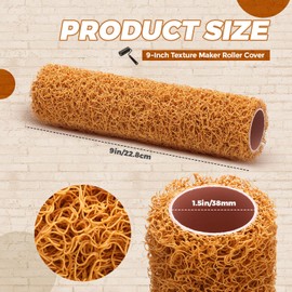 Teenyyou 6 Pcs 9 Inch Textured Paint Roller Set Small Textured Roller Brown for Painting Walls Popcorn Ceiling Home Improvement Paint Supplies, Tan
