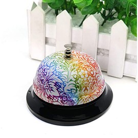 Floral Bell Ringers for Teachers - Front Desk Bell for Hotel, Restaurant Reception Desk Bell for Service - Classroom Bell Ringer Attention Bell - Ringer Bell to Ring for Service Bell for Desk