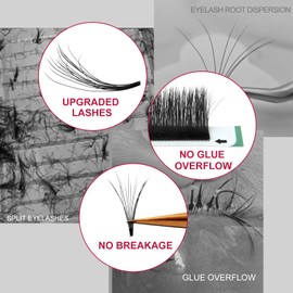 FADVAN Easy Fan Eyelash Extensions 0.05 D Curl Mixed 8-13mm Multilayer 2D Laminated Russian Curl False Eyelashes (0.05D, 8-13mm)
