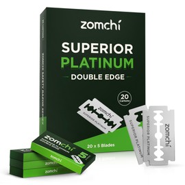 Double Edge Razor Blades, 100 Counts Safety Razor blades for Shaving, Platinum Stainless Steel Shaving Blades for Men and Women, Fits Most Standard Double Razors-Cartons of 5