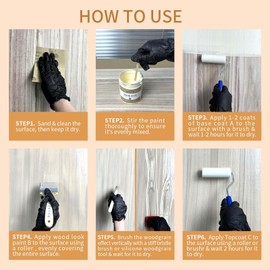 GLAINTE Wood Look Paint for Furniture, Countertop, Cabinets, Front Doors Interior Texture Paint, (English Oak) Wood Grain Kit Cover 50-60 sq.ft