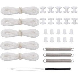YSD 5Pack Window Shade Restringing Kit Pleated Shade Repair Kit RV Trailer Pleated Shade First Aid Kit Window Shade Restringing Kit for RV(White)