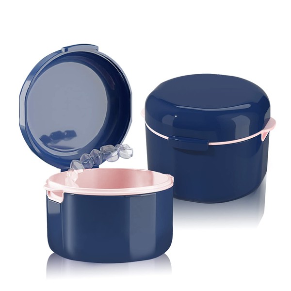 LELE LIFE 2 Pieces Denture Case with Strainer Basket, Denture