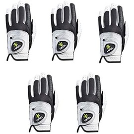 HIRZL Trust Control 2.0 Golf Gloves, All Weather Mens Golf Glove, White/Black, Kangaroo Leather Palm, Cabretta Leather Backhand, Trusted by Pro’s, Sweat Free, Ultimate Grip