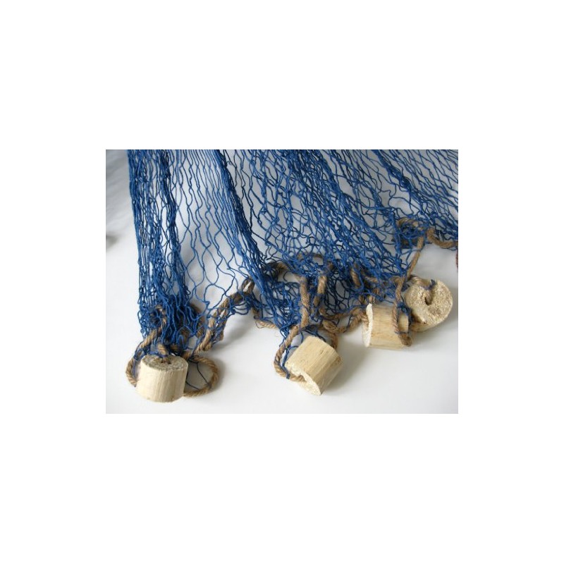 Fischernetze Decorative Cotton Blue 250 x 250 cm with Wooden