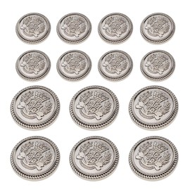 14pcs Metal Silver Blazer Buttons Set 18mm 23mm Silver Buttons for Blazer Suit Coat Uniform Jacket Silver Blazer Buttons for Men Suits Buttons