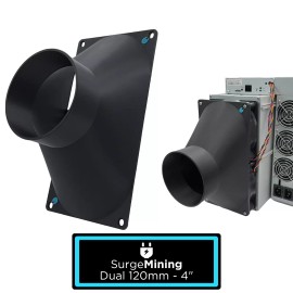 Antminer Dual 120mm to 4 Inch Max Fan Shroud Silencer ASIC Antminer IceRiver Goldshell
