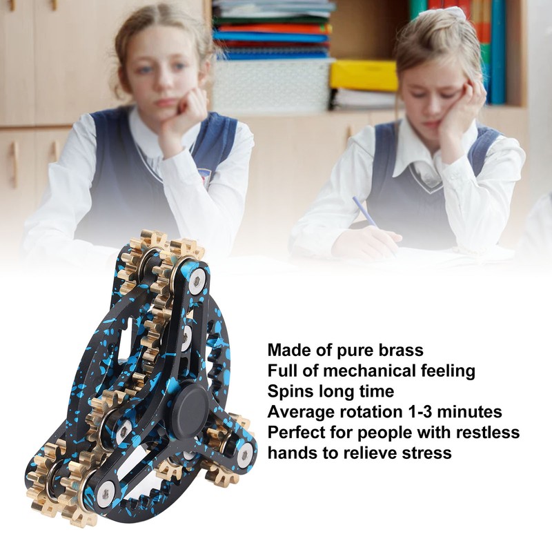 Pure Brass Gears Linkage Hand Gyroscope Toy Break Bad Habits