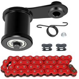 GREHUA Mini Bike Chain Tensioner Kit & 420 Chain 42 Links Compatible with Coleman CT200U CT200U-EX BT200X Baja Warrior MB200 Massimo Trailmaster Predator 212 196cc 6.5hp OHV Engine Minibike Parts Red