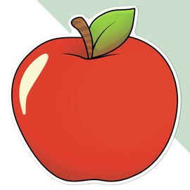 Large 210mm 'Shiny Red Apple' Permanent Sticker Decal for Cars/Windows/Bins/Walls etc (DW00086482)