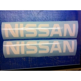 White 1- set of nissan forklift vinyl decal stickers White 16.25 x 3