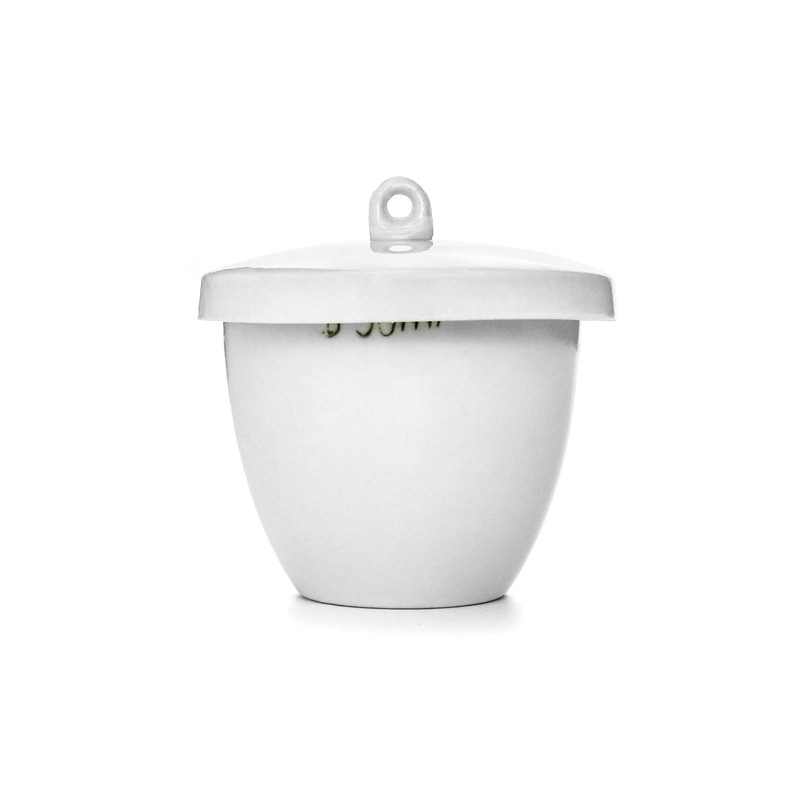 QWORK Lab Porcelain Crucible with Lid, 2 Pack, 50ml Capacity,