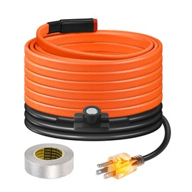 15FT Heat Tape for Water Pipes Freeze Protection IP65 Waterproof 7W/FT 110V BDDFOTO Water Pipe Heat Cable With Thermostat Self-Regulating Pipe Heater for House Garden/RV Camper