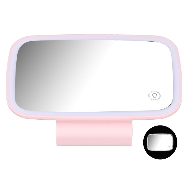 Car Sun Visor Makeup Mirror Surround LED Lights Touch Screen
