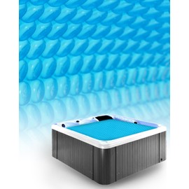 Mariocsa Hot Tub Bubble Cover 7 x 7 FT for Square Spa Pool, Solar Cover Insulation Blanket, Floating Spa Cover for Outdoor and Energy Efficiency