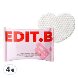 Edit B Joyful Heart All-in-One Cleansing Pads, 4, 30 sheets / 에딧비 조이풀 하트 올인원 클렌징 패드, 4개, 30매입