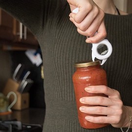 Multi 5 in 1 Manual Cap Kitchen Tool Jar Twist Off Lid Bottle Can Opener Gadget, Stainless Steel, Ergonomic Non-Slip Design, 5.9 x 2.28 Inch