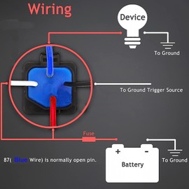 Gebildet 2pcs 40/30 Amp Waterproof Relay Switch 12AWG Harness Set with Built-in Diode- 12V DC 4-Pin SPST Automotive Relays Hot Wires