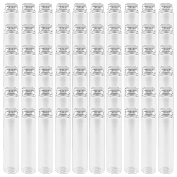 LEXININ 60 PCS 110ml Clear Plastic Test Tubes with Lid,