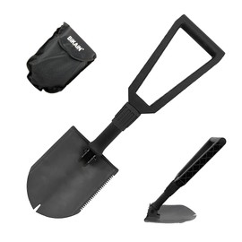 Folding Shovel BI2400 - Multifunctional Enamelled Steel Shovel, Shovel and Hoe, Saw and Nail Sharpener, Includes Nylon Bag, Accessories and Maintenance Bikain