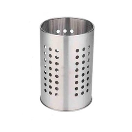 EORTA Stainless Steel Kitchen Utensil Holder Flatware Cylinder Silverware Draining Organizer Drying Rack with Round Drain Holes for Forks, Knives, Spoons, Chopsticks, Medium