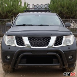 OMAC Front Bug Shield Hood Deflector Guard for Nissan Frontier 2005-2021 Black Smoke