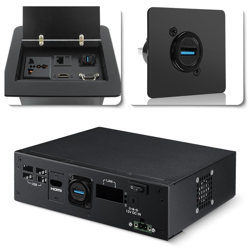 QIANRENON USB 3.0 Male to Female Panel Mount Adapter 5Gbps