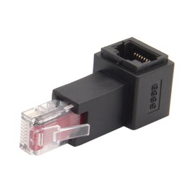 cablecc Left Angle 90 Degree 8P8C FTP STP UTP Cat 5e Male to Female LAN Ethernet Network Extension Adapter