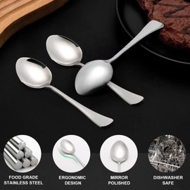 Teaspoons Set of 24 Stainless Steel Table Spoons 6.6 inch Tea Spoon Food Grade Cutlery Spoons for Coffee Dessert Yoghurt Spoon Sets for Home Kitchen Restaurant Dishwasher Safe