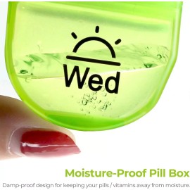 PILLBOX Pill Box 2 Times a Day, Weekly Pill Organizer AM PM Case to Hold Vitamin, Medici