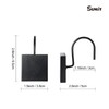 Sunlit Geometric Decorative Shower Curtain Hooks, Matte Square Geometric Black