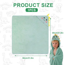 Vxcvzv 1 Piece Hooded Baby Towel Soft Bath Towel Cute Animal Design Bath Towels for Boy and Girl (Dinosaur)
